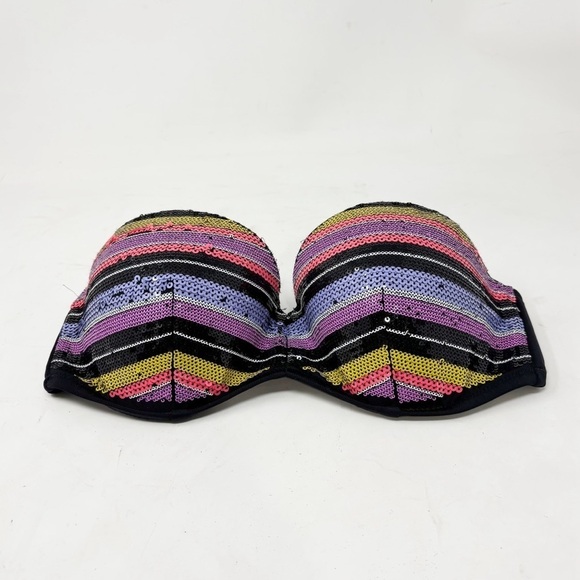 VICTORIA’S SECRET Women’s THE FLIRT BANDEAU Strapless Sequin Bikini Top Size 34D - Picture 1 of 9